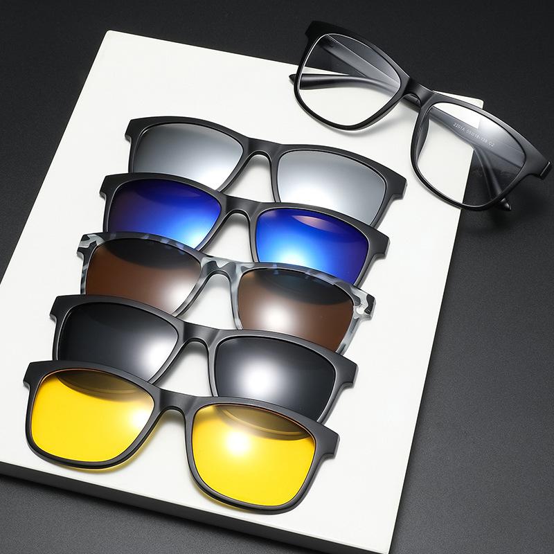 6-in-1 set of magnetic sunglasses, men s and women s cross-border polarized sunglasses, magnetic suspension glasses