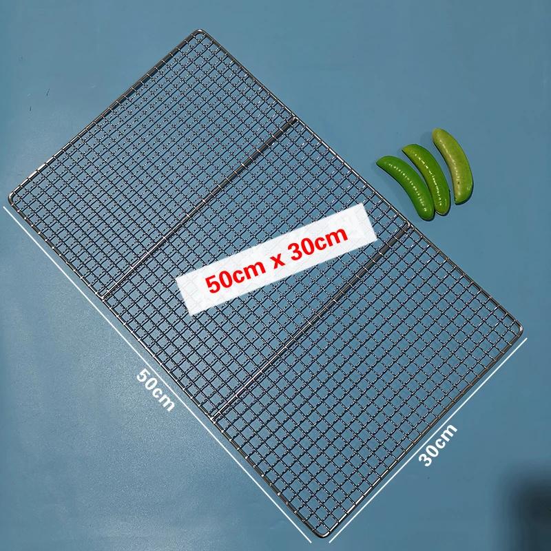 304 Edelstahlnetz BBQ-Grill Antihaft-Grillmatte Gitter rechteckig BBQ-Grill Grillnetz Grillnetz Grillwerkzeuge-B