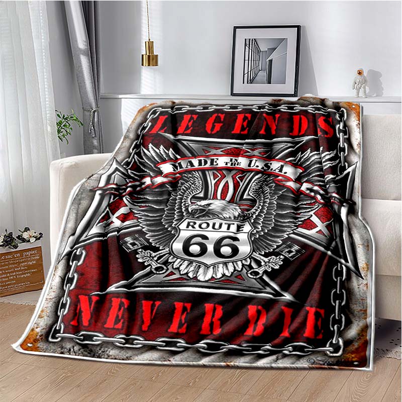 HD Vintage Route 66 Americká Historická Mateřská Silnice Tištěnádeka Domácí Extra Velká Měkká Potah na Rozkládací Pohovku Cestovnídeka Dárek