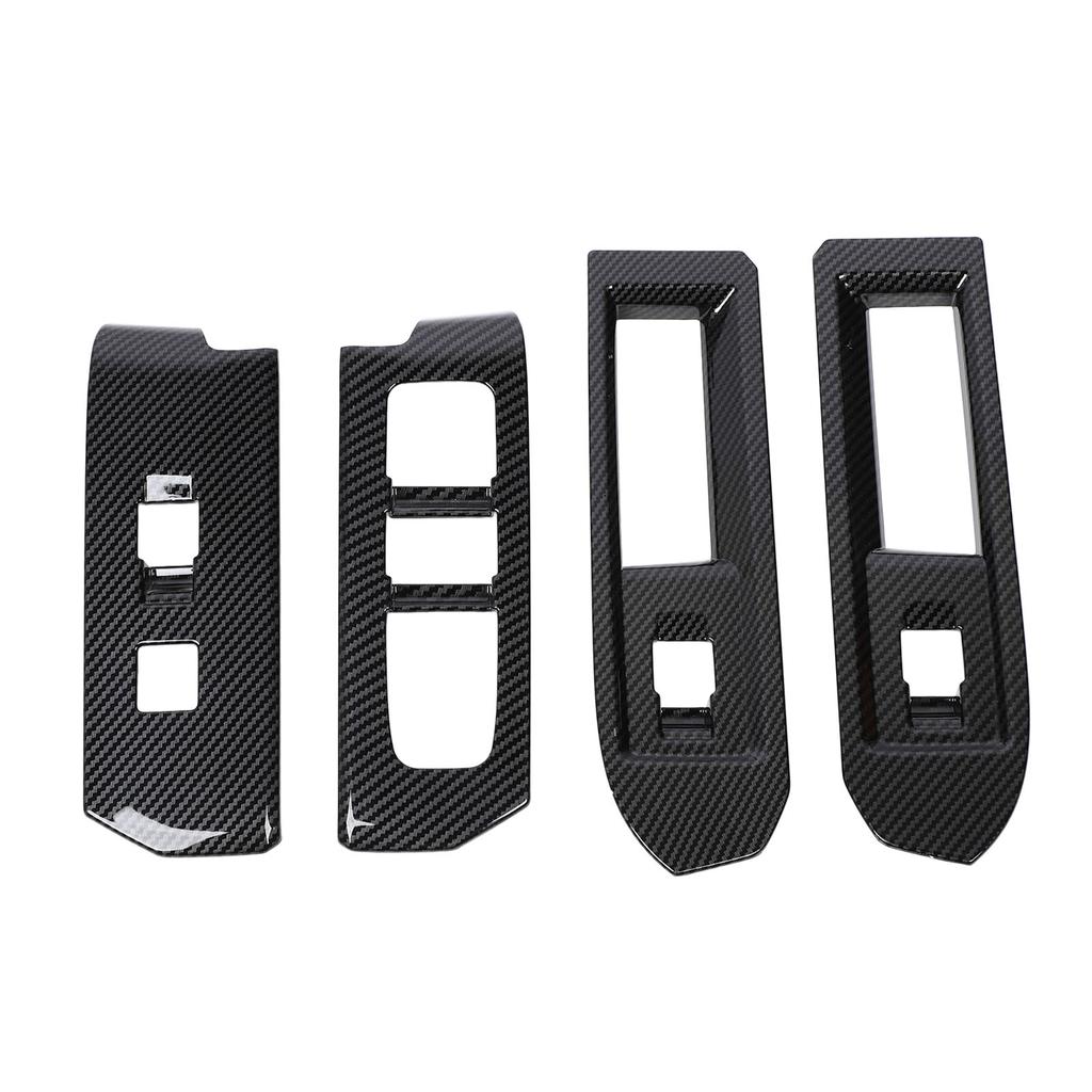 4pcs Window Switch Panel Cover Trim Carbon Fiber Style Interior Decoration Window Control Panel Trim for Tacoma 2024