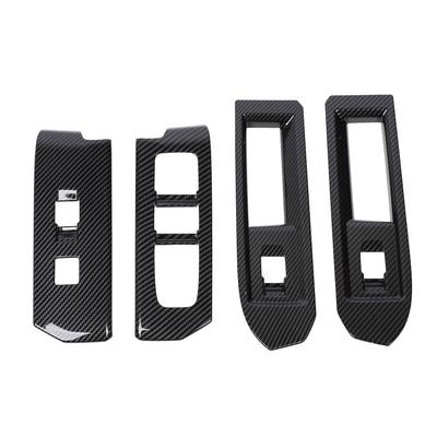 4pcs Window Switch Panel Cover Trim Carbon Fiber Style Interior Decoration Window Control Panel Trim for Tacoma 2024