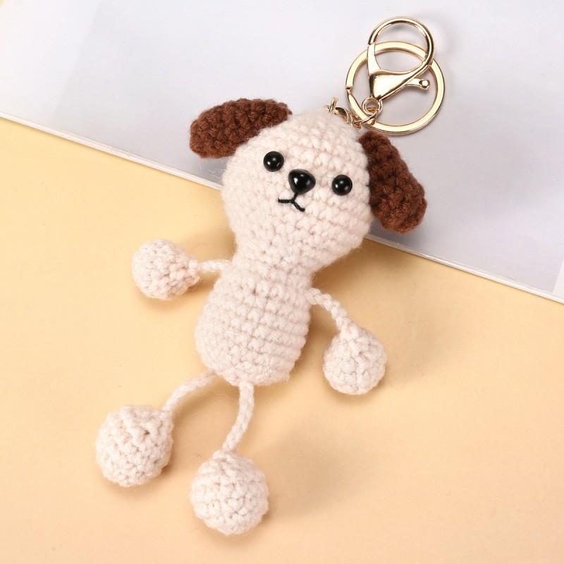 Funny Animal Doll Series Knitted Keychain For Bag Pendant Cute Animal Design Crochet Keychain Handmake Gifts Custom Accessories