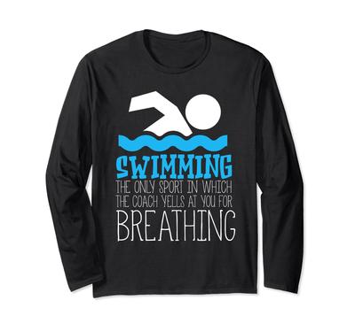 Funny Swimming Waterproof Swim Swim Long Sleeve Goggles, Cap, Gear, T-Shirt