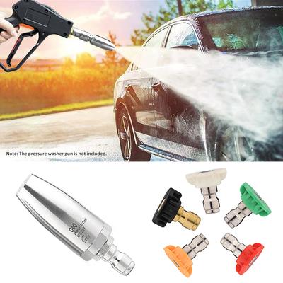 Pressure Washer Turbo Nozzle, Stainless Steel Power Washer Nozzle with 14 "  "  Quick Connect, 5 Spray