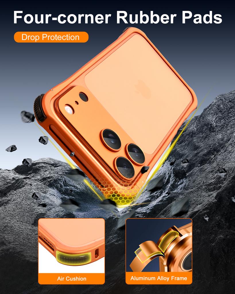 Kryt pro iPhone 17 Pro Max 17 Pro Kovové pouzdro Hliníkový kovový rám Kryt telefonu Plná ochrana kamery Kryt objektivu ze slitiny Nárazuvzdorný