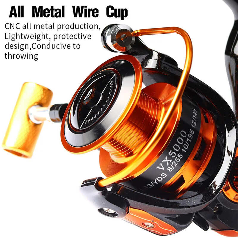 New Fishing Reel Movement VX1000~7000 Series 13 BB Bearing Accessories Metal Spool Spinning Wheel Suitable for Seawater and Freshwater