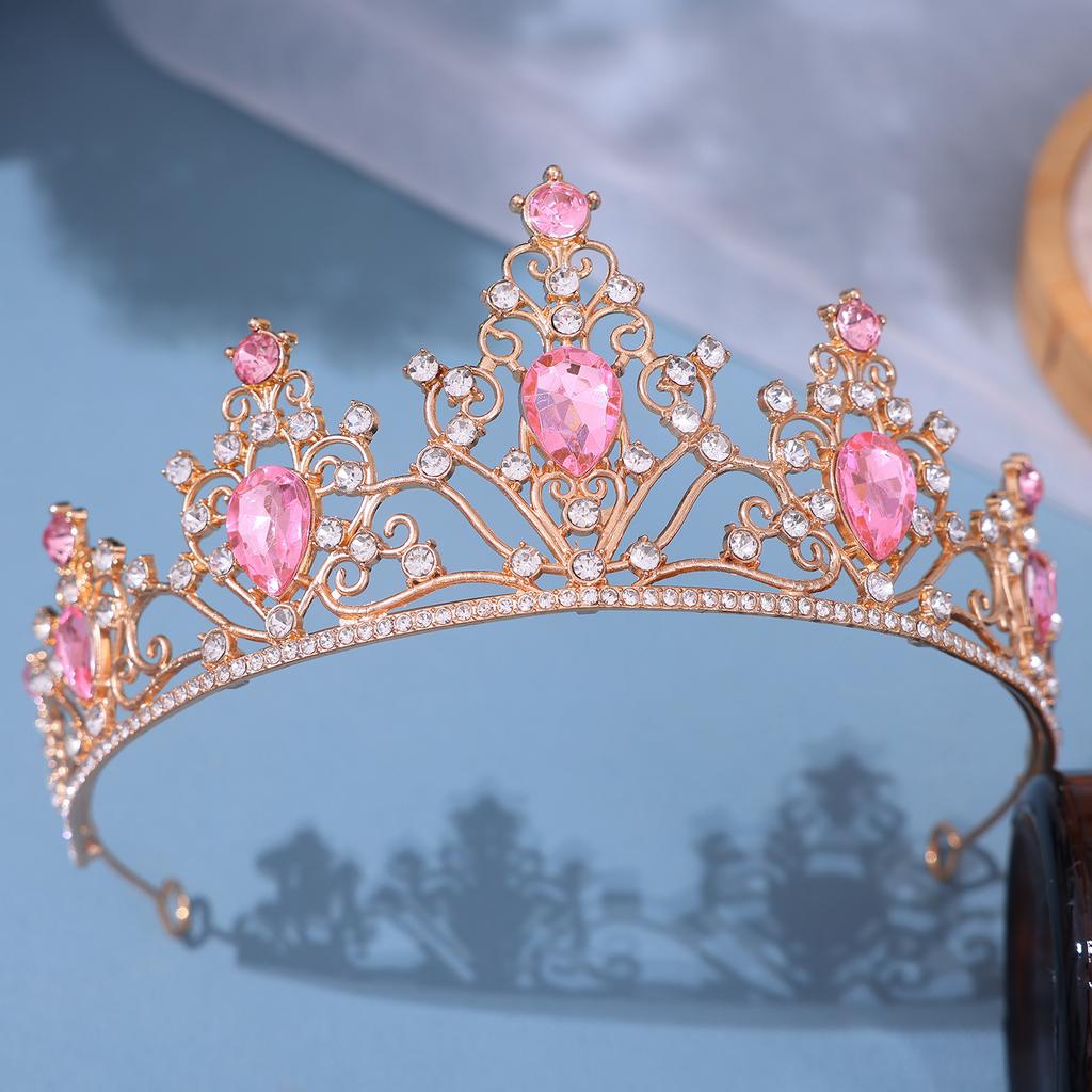 European Style Bride's Water Diamond Tiara Hair Accessory Wedding Dress and Evening Gown Accessories Princess Studio Hair Crown Style Tiara
