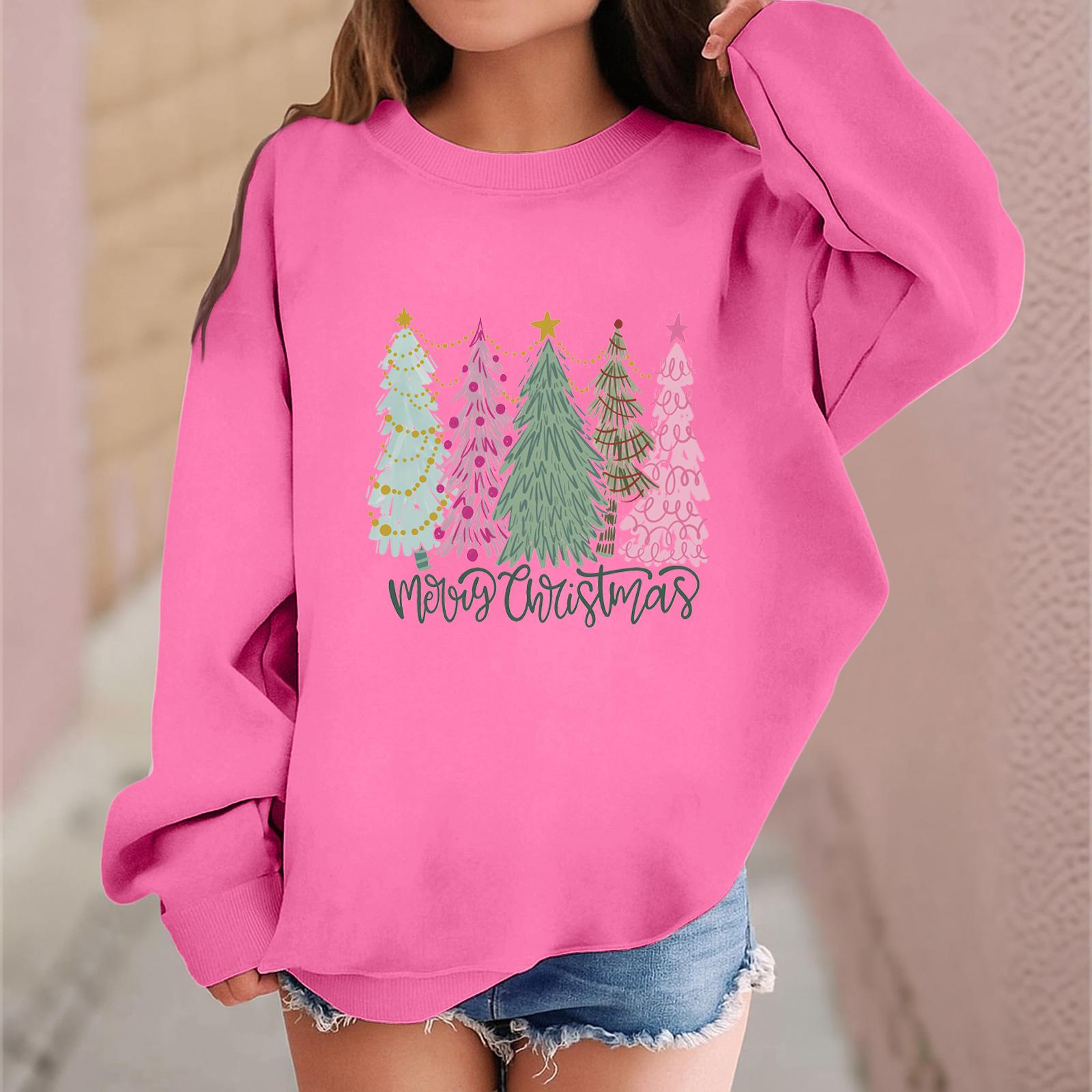 

Детский модный повседневный пуловер с длинными рукавами и свободного кроя с рождественским принтом 100