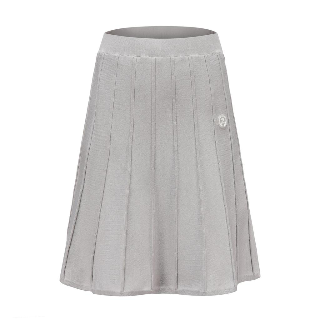 E.PARCA Knit Pleated Skirt (Gray)