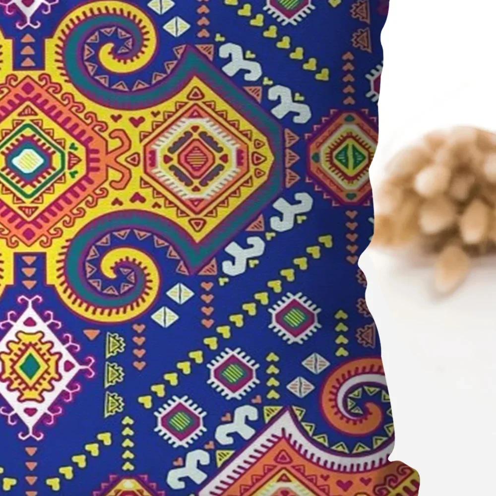 1 Stück Böhmische Blumenmuster Kissenbezug Quadratisches Kissen Schlafzimmer Sofa Freizeit Komfort Kissen Auto Wohnzimmer Heimdekoration 40X40