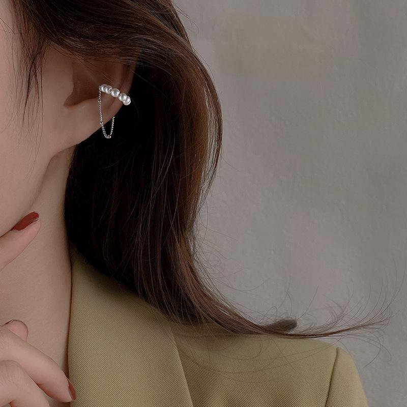 New Fashion Silver Color Cilp Earrings Tassel Ear Cuff Non Piercing Earring 2025 Trendy Punk Design Female Long Ear Clip Jewelry