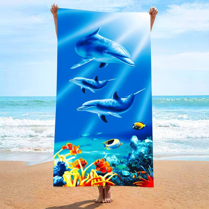 Microfiber Beach Towel Quick Dry Printed Large Size 70x140cm 90x180cm Surfing Pool Travel
