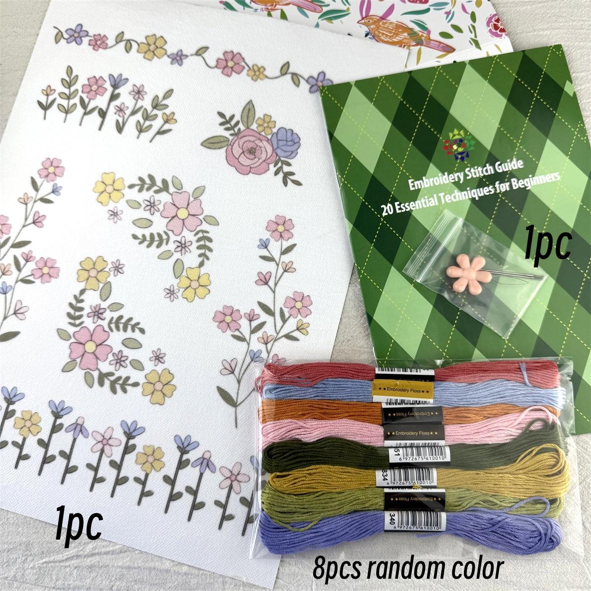 Water Soluble Embroidery Patterns A4 Colorful Printed Flower Wash Away Sewing Embroidery Stabilizer Mothers DIY Lovers