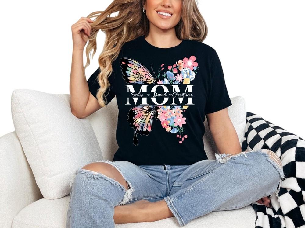 

Butterfly Mom Shirt Floral Mama Tee Mothers Day T shirt Mom Shirt Mother Sweatsh L