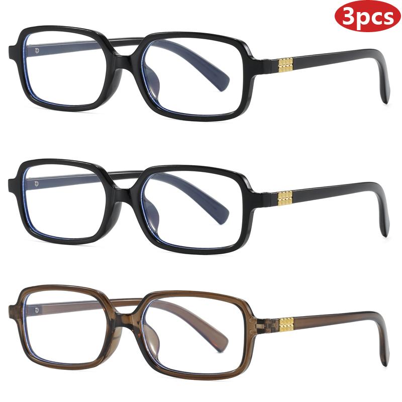 2 Pairs Oversized Square Glasses Women Fashion Patchwork Optical Frames Trendy Blue Light Blocking Multi-color Rim Eyeglasses