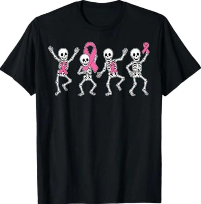 Pink Ribbon Breast Cancer Awareness Skeleton T-Shirt 3XL