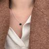 Korean INS Simple Oval Agate Pendant Necklace - Versatile, High-End French Retro Style for Women