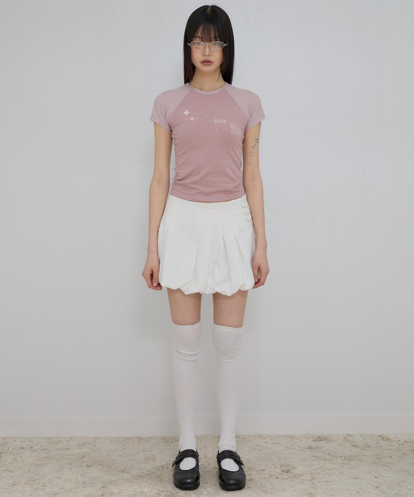 Peulleeoeob Muta Waffle Raglan T-Shirt (Fl-154_Pink)