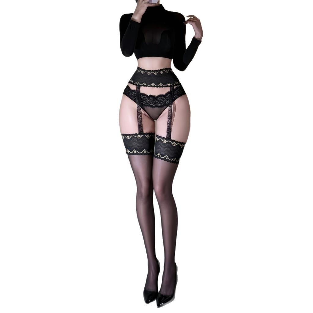 Sex stockings Sexy suspenders Integrated socks Black silk fishing net socks Stockings Royal sister pure desire large size thin hot net socks
