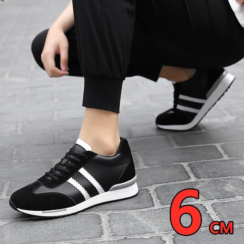 Suede Leather Men Height Increasing Shoes Elevator Sneakers 6cm White Black Shoes Taller Men Leisure Shoes Lift Sports Luxury