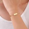 Custom Rolo Chain Flower Curved Bracelets for Women Girls,Anti Allergy Stainless Steel Bracelet,Personalized Name Jewelery Gifts