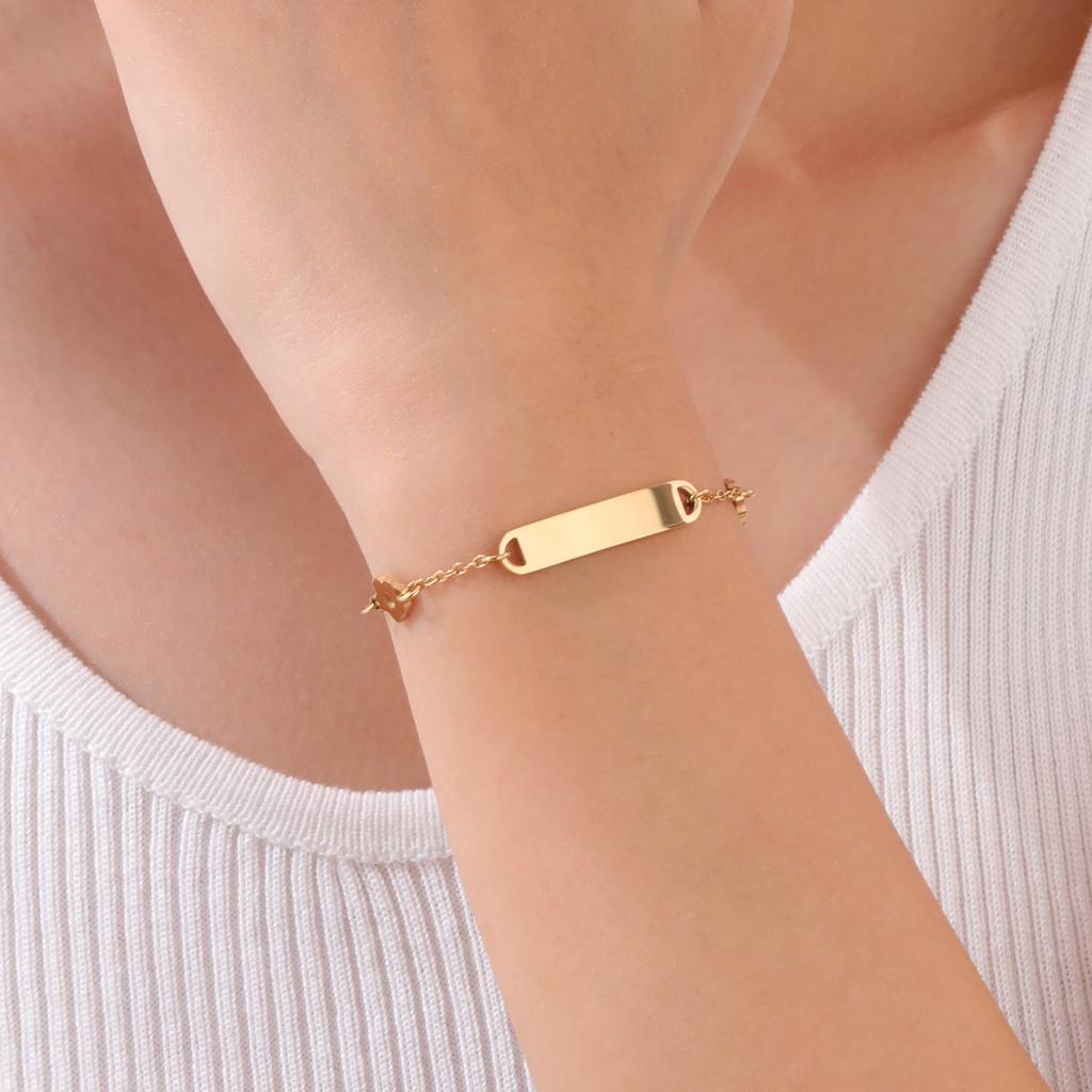 Custom Rolo Chain Flower Curved Bracelets for Women Girls,Anti Allergy Stainless Steel Bracelet,Personalized Name Jewelery Gifts