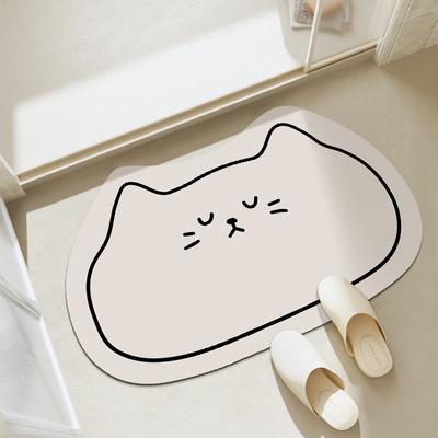 Can Love Karikatür Banyo Diatom Çamur Matı Ev Tuvaleti Emici Kolay Temizlenebilir Ayak Matı Kedi Banyosu Kaymaz Mat