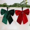 1/2PCS Red Christmas Decorative Bowknot Flannel Christmas Bow Pendant  Merry Christmas