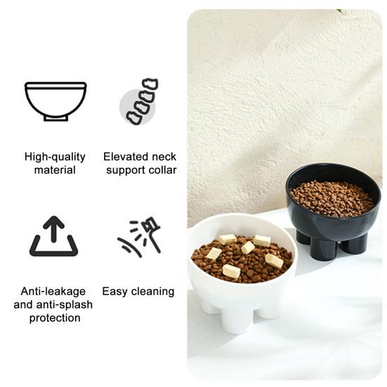 Elevated Pet Bowl Anti-Spill Dog Food Water Bowl Tilted Raised Feeding Bowl Protects Pets Spine for Cats Dogs