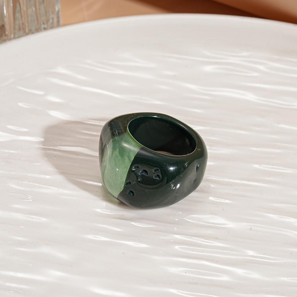 Melard Color Transparent Resin Ring Charm Irregular Ring Temperament Acrylic Geometric Ring  Gift