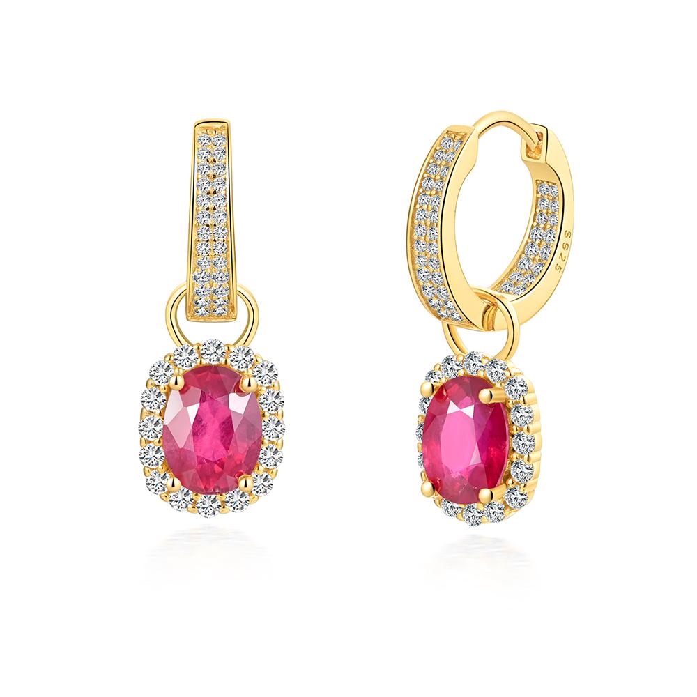 

Серьги-клипсы из стерлингового серебра 925 пробы, 3,74 карата, сердце, натуральный обработанный рубин, дизайн с двумя способами ношения, изысканные украшения для женских подарков на вечеринку M красный