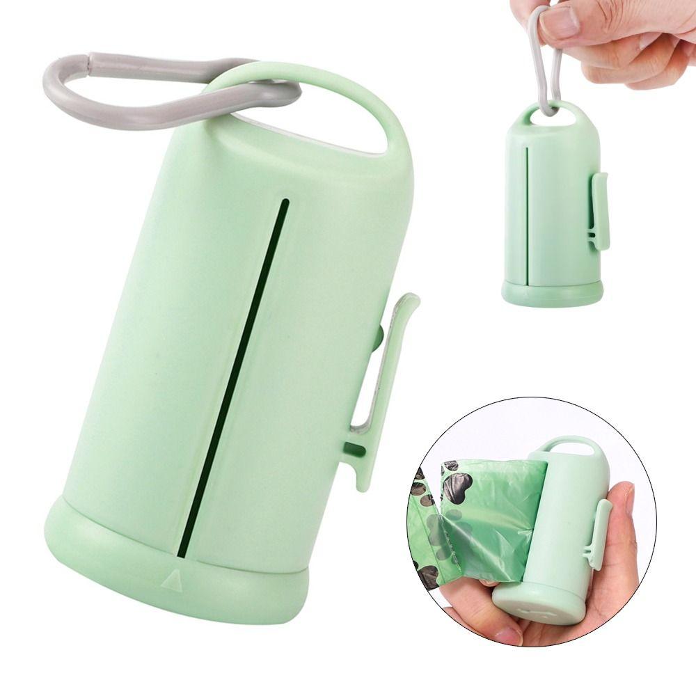 PP+PE Dog Poop Bag Dispenser With Hook Hanging/Clip Puppy Waste Bag Holder Visible Window Portable Pet Garbage Bags Storage
