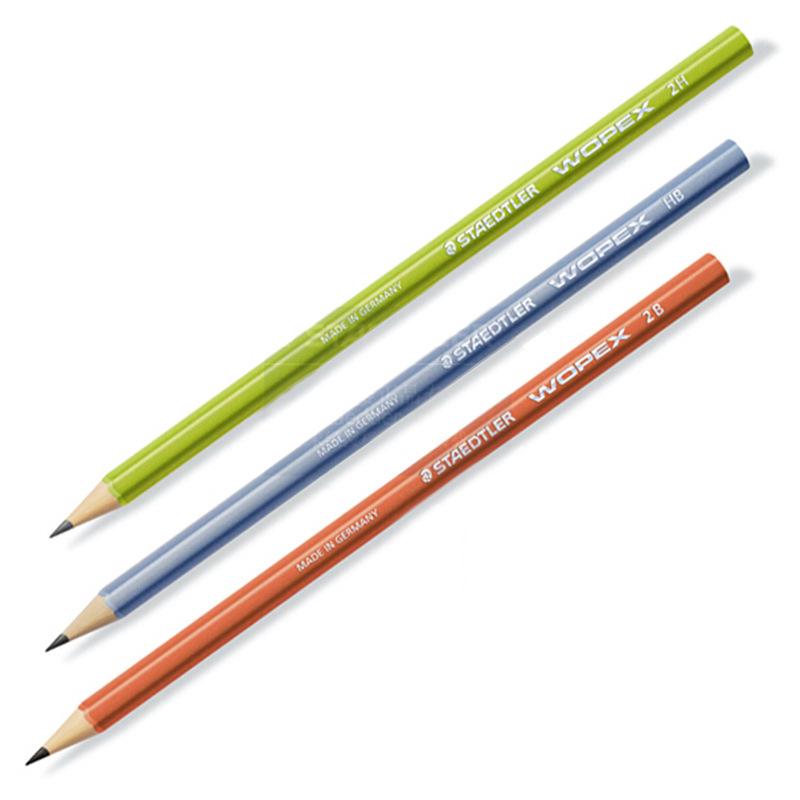 STAEDTLER Wopex 180 Eco-friendly Multi-color Barrel Pencils (2H/HB/2B) 180 HB-F1 Yellow Green чёрный