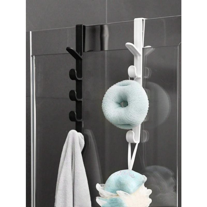 1pc Bedroom Door Hanger Rack Dormitory Wardrobe Hook for Hanging Clothes Bags Hats Wall-Mounted Plastic Storage Organizer