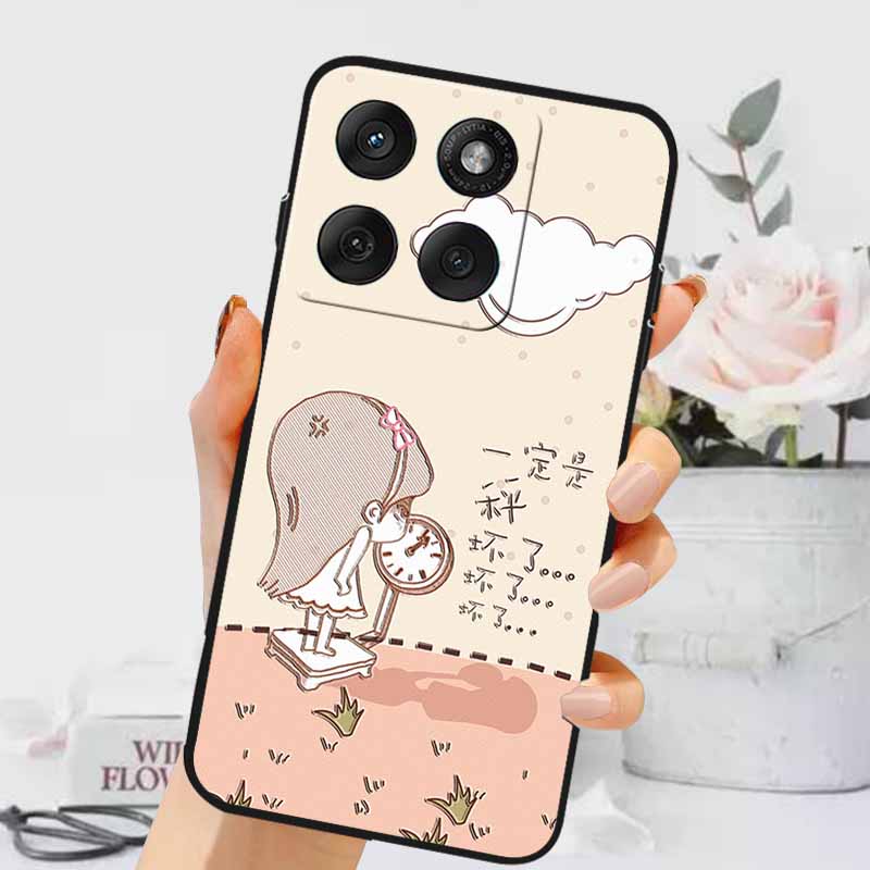 3D Emboss Cases For Edge 60 Fusion / Edge 60 Pro Relief Embossed Retro Silicone Back Cover For Edge 60 Stylus Black Funda 60 Pro