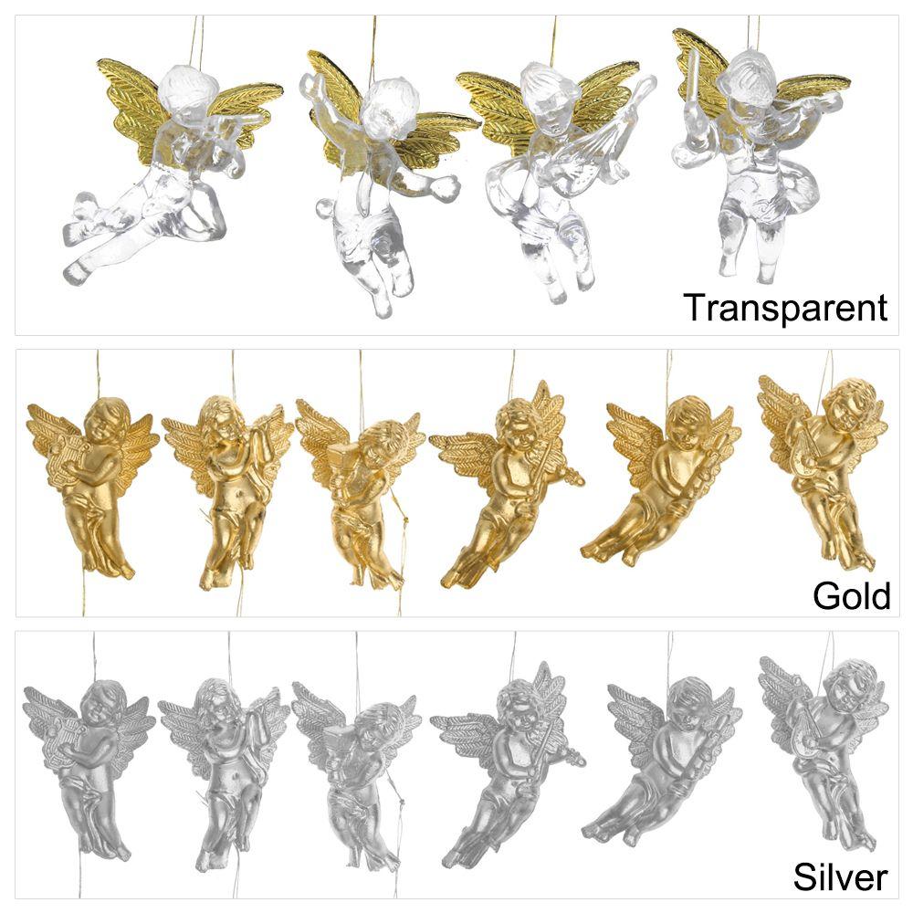 4/6pcs New New Year Gift Home Party Angel Pendant Xmas Tree Decor Christmas Decorations Christmas Hanging Ornaments