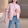Women's Spring New Arrival: Casual Round Neck Long Sleeve Short Baseball Jacket
