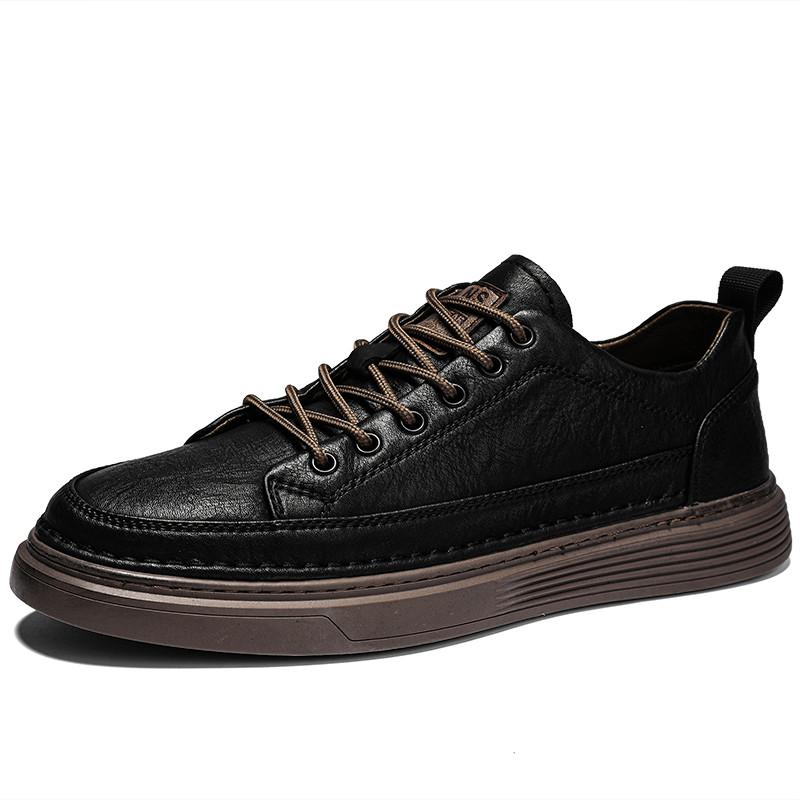 Mens Casual Shoes Fashion Breathable White Shoes High Quality Leather Skate Shoes Luxury Brand Lace Up Handmade Designer Shoes
