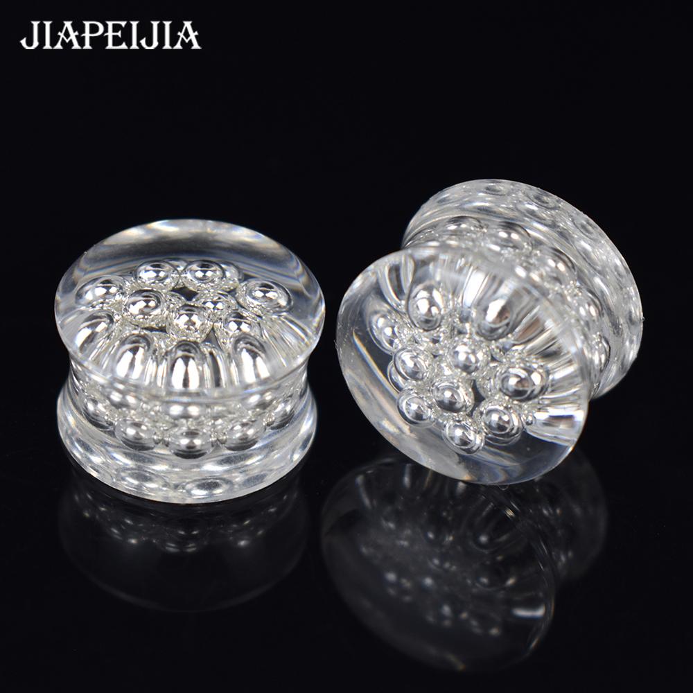 

2 шт. 8-50 мм Блестящий шар Тоннели для пирсинга ушей Растяжки для ушей Боди-украшения для женщин и мужчин 16mm белый