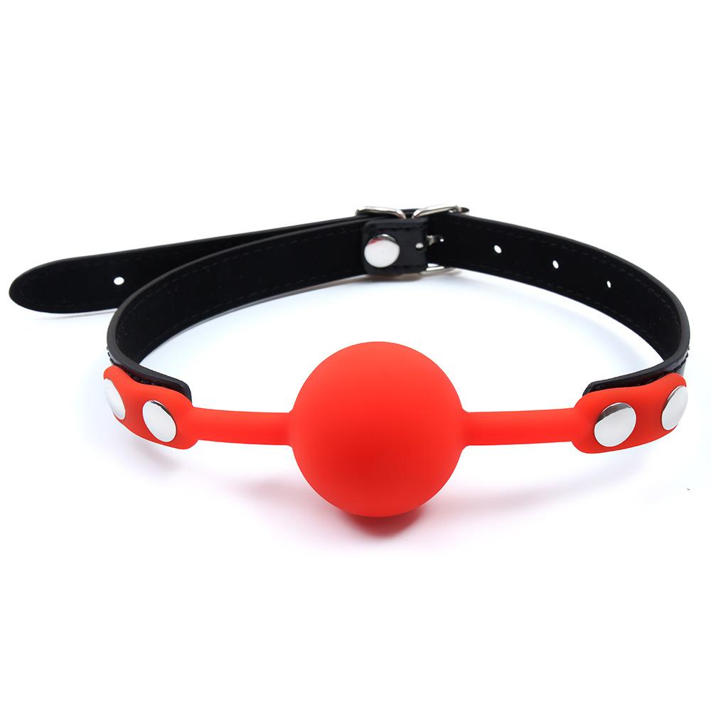 VaHppy Mouth Ball Yoke 4cm 80g Silicone Solid Drooling Couple Games Sex Toys SM BDSM Adult Products PU Bondage Oral Sex