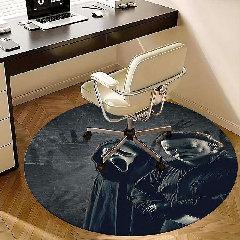 Ghostface,Michael Myers Chair Mat Round Rug Office Carpet, Non Slip, Suitable for Living Rooms, Bedrooms,Decor1205724a