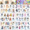 Pegatinas de Tatuajes Temporales de Bluey Bingo Perro Azul Anime Figuras de Acción Dibujo Animado Decoración Pegatinas DIY Juguetes de Cumpleaños para Niños