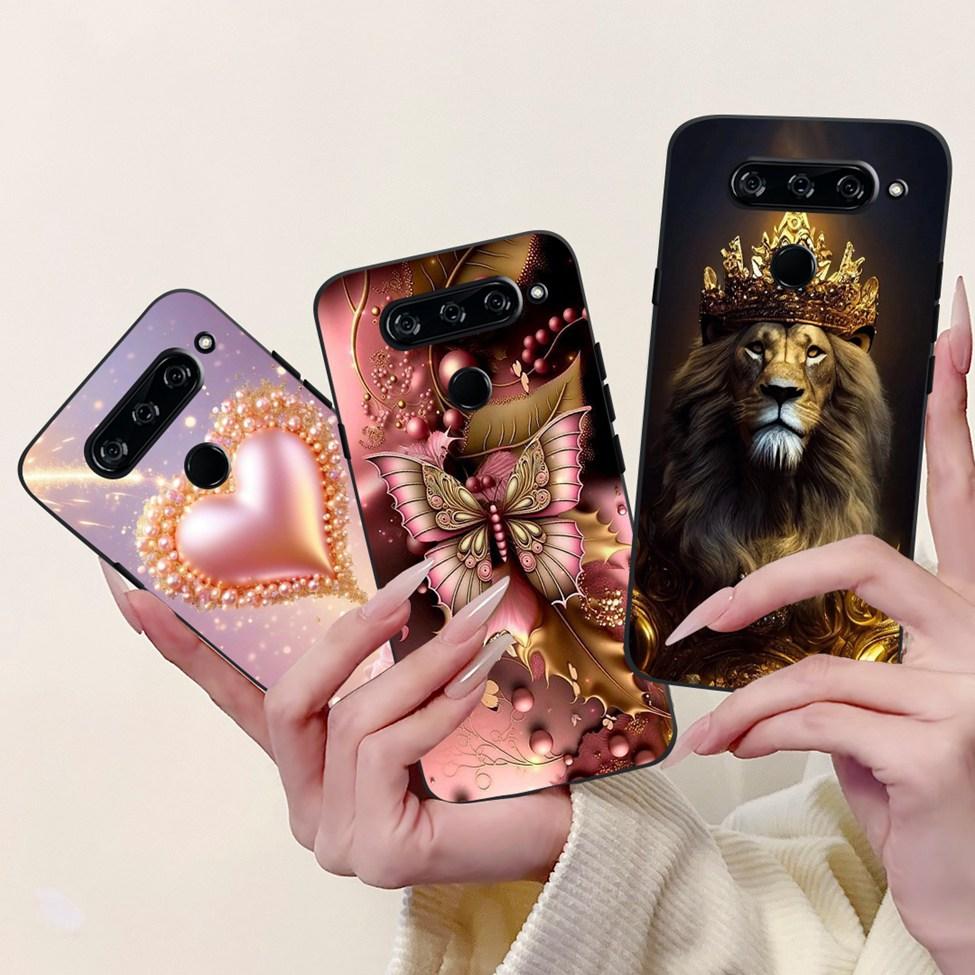 Funda For LG V40 ThinQ Case Cover Silicone Luxury Fashion Cute Cat Cool Shockproof Bumper Casing For LG V405 LM-V405 LM-V409N