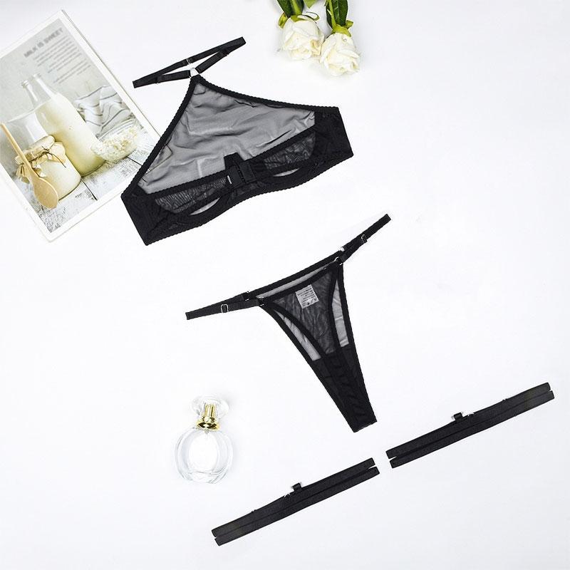Women Transparent Underwear Set Sexy Costumes Delicate Bra Kit Push Up Sexy Lingerie Bra Panties Set Outfit Fancy Intimate