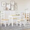 VidaXL Ensemble à manger Panama 5 pcs blanc bois de pin massif, ensemble de table à manger, table et chaises de cuisine, 3345199