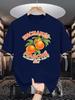 Retro French Orange Enchante Marche Graphic Unisexs T Shirt Crew Neck Cotton Tee Vintage Casual Top Present For Retro Art Male Fans