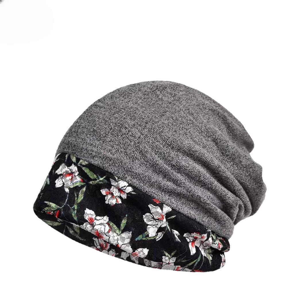 Hat Women'S Winter Original Design Lace Color Matching Fashion Versatile Anti-Warm Pullover Hat