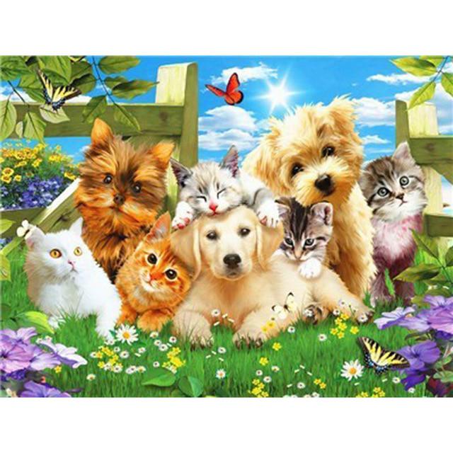 

DIY 5D Алмазная картина Ферма Животное Собака Алмазная вышивка Набор для вышивки крестом Полный круглый дрель Full Round 20x30CM