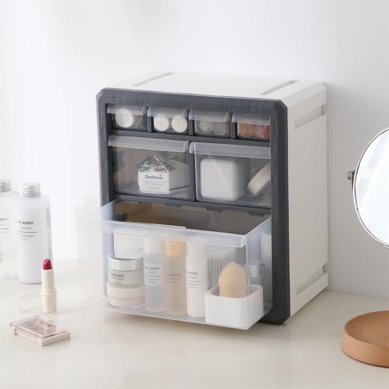 Large Drawer Storage Box Household Multi-layer Transparent Plastic Storage Box Office Stationery Cosmetic Storage Cabinet Rack