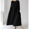 Plus-size Loose Pullover Round Neck Skirt Over The Knee Preppy Dress for Women